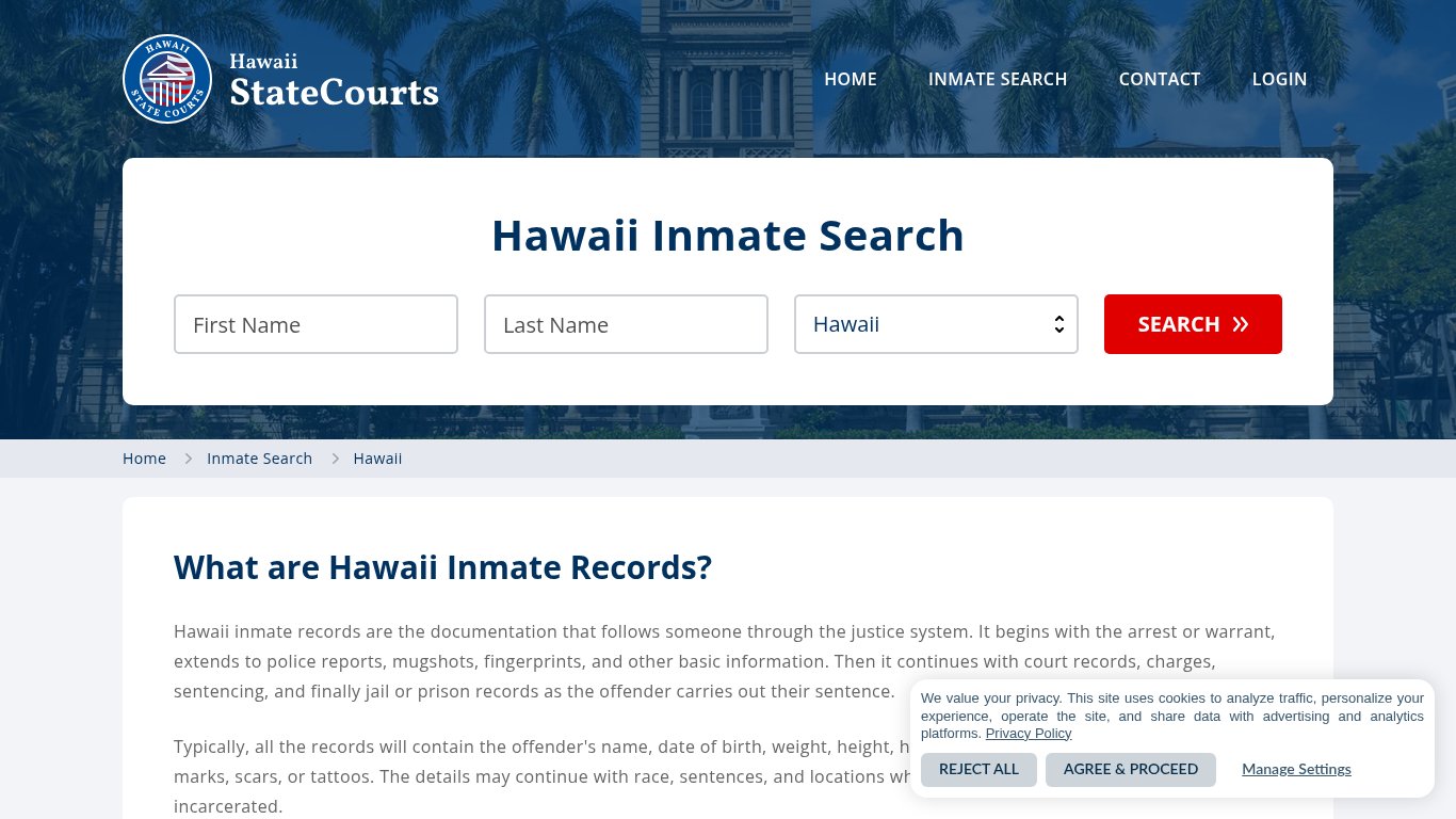 Hawaii Inmate Search, Prison and Jail Information - StateCourts